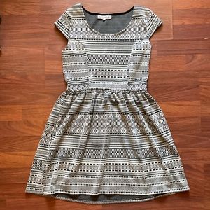 Tribal Black & White Winter Dress